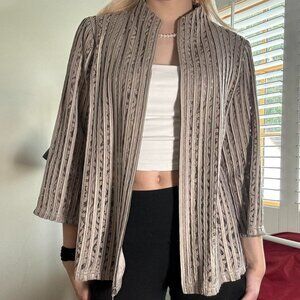 Chico’s Travelers Metallic Stripe Sheer Jacket - Size 2 (M)